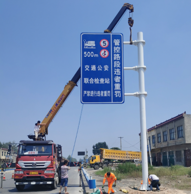山东双悬臂标志杆、交通标志杆制作、门架立柱加工厂家